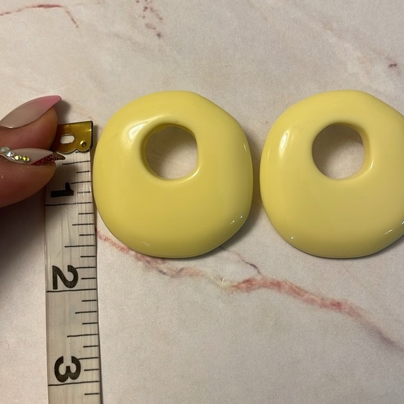 Zara Yellow Acrylic Small Hoops - Picture 8 of 10